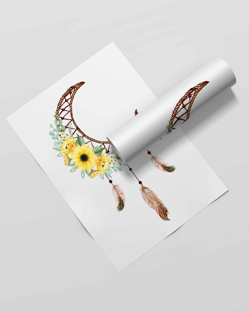 Good Vibes Dream Catcher Design Portrait Art Frame For Wall Decor- Funkydecors Xs / Roll Posters