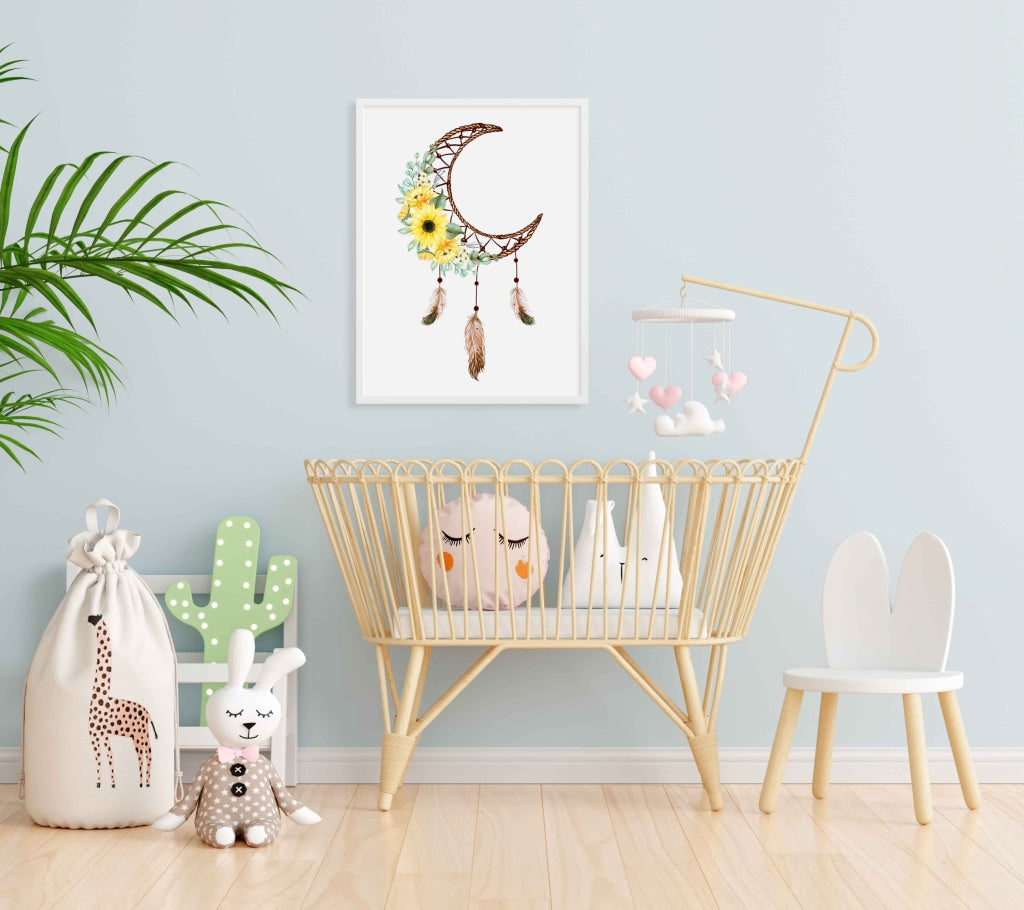Good Vibes Dream Catcher Design Portrait Art Frame For Wall Decor- Funkydecors Xs / White Posters