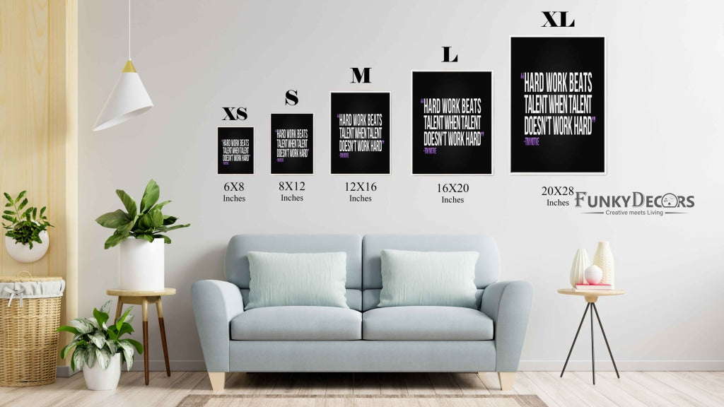 Hard Work Beats Talent When Doesnt - Motivation Quotes Art Frame For Wall Decor- Funkydecors Posters