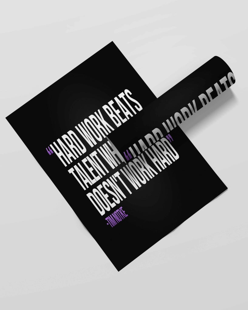 Hard Work Beats Talent When Doesnt - Motivation Quotes Art Frame For Wall Decor- Funkydecors Xs /