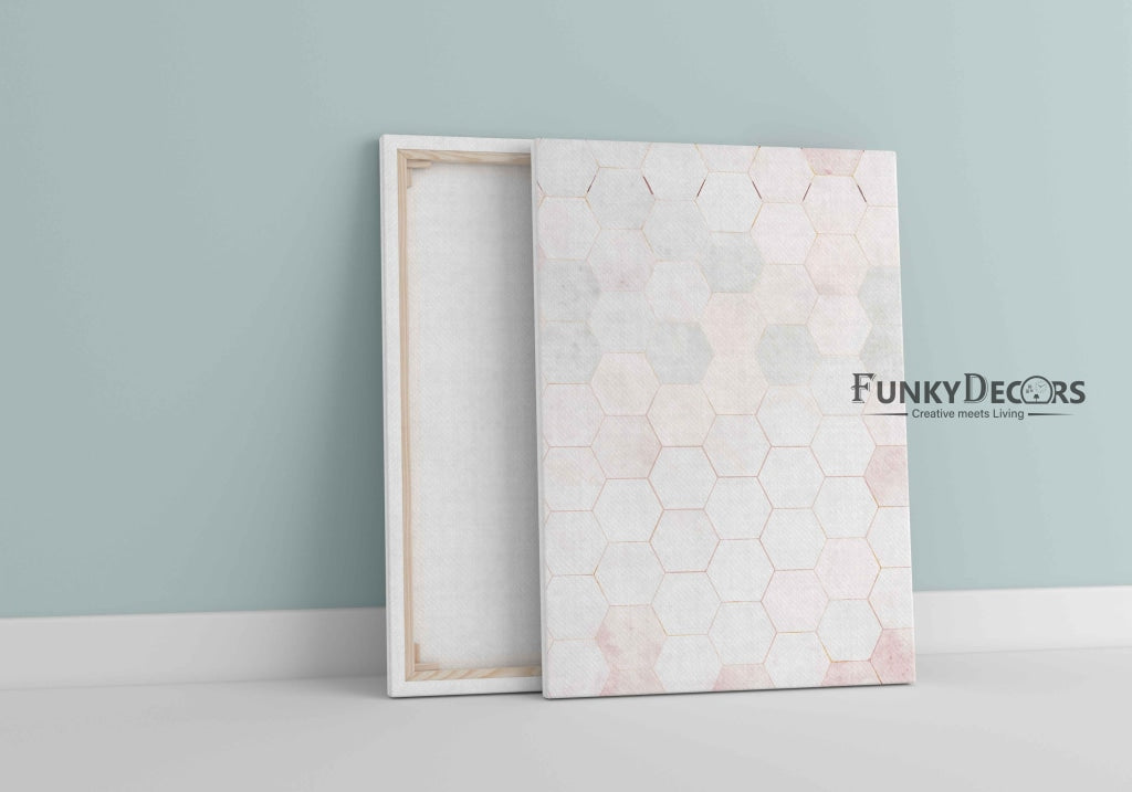 Hexagonal Grid Geometric Art Frame For Wall Decor- Funkydecors Posters Prints & Visual Artwork