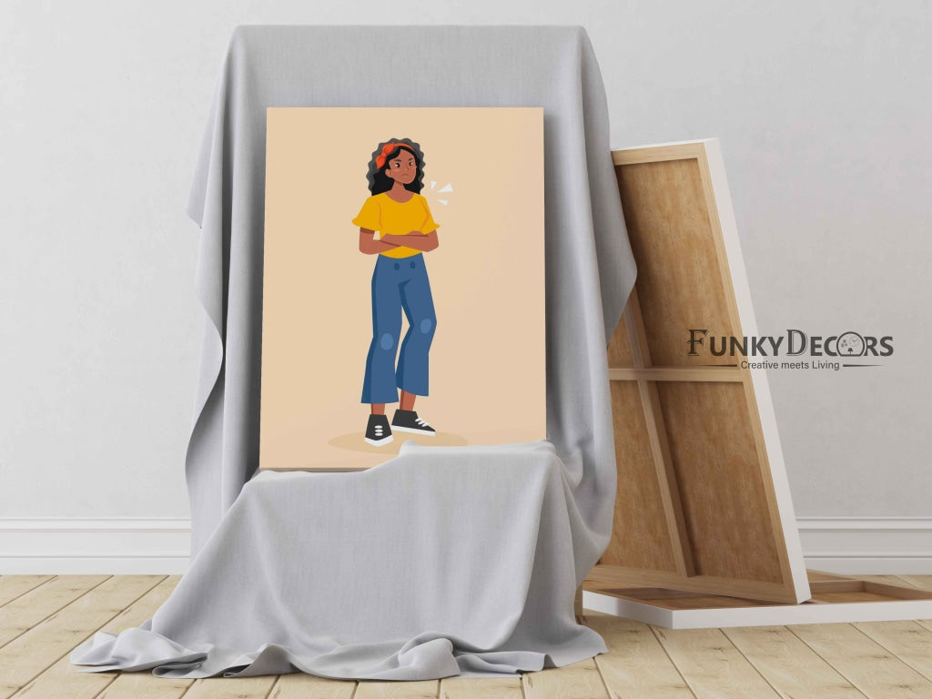 Hey Little Girl Portrait Art Frame For Wall Decor- Funkydecors Posters Prints & Visual Artwork