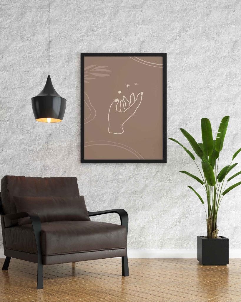 Hold My Hand - Minimal Art Frame For Wall Decor- Funkydecors Xs / Black Posters Prints & Visual