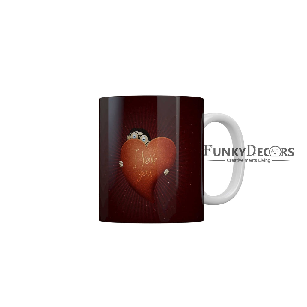 I Love You Cute Ceramic Coffee Mug 350 ml-FunkyDecors
