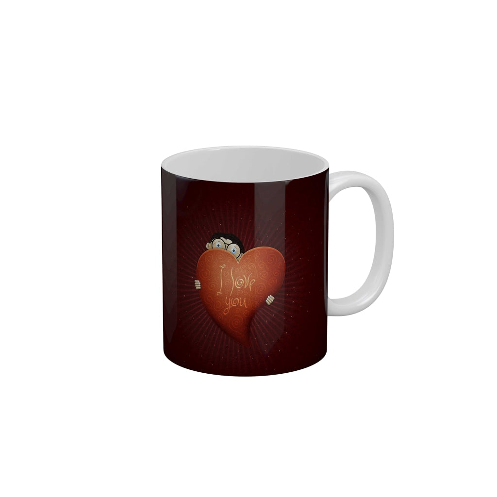 I Love You Cute Ceramic Coffee Mug 350 ml-FunkyDecors