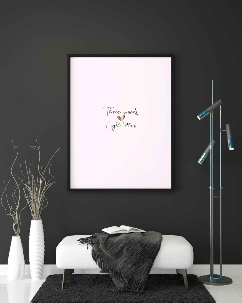 I Love You - Quotes Art Frame For Wall Decor- Funkydecors Xs / Black Posters Prints & Visual Artwork