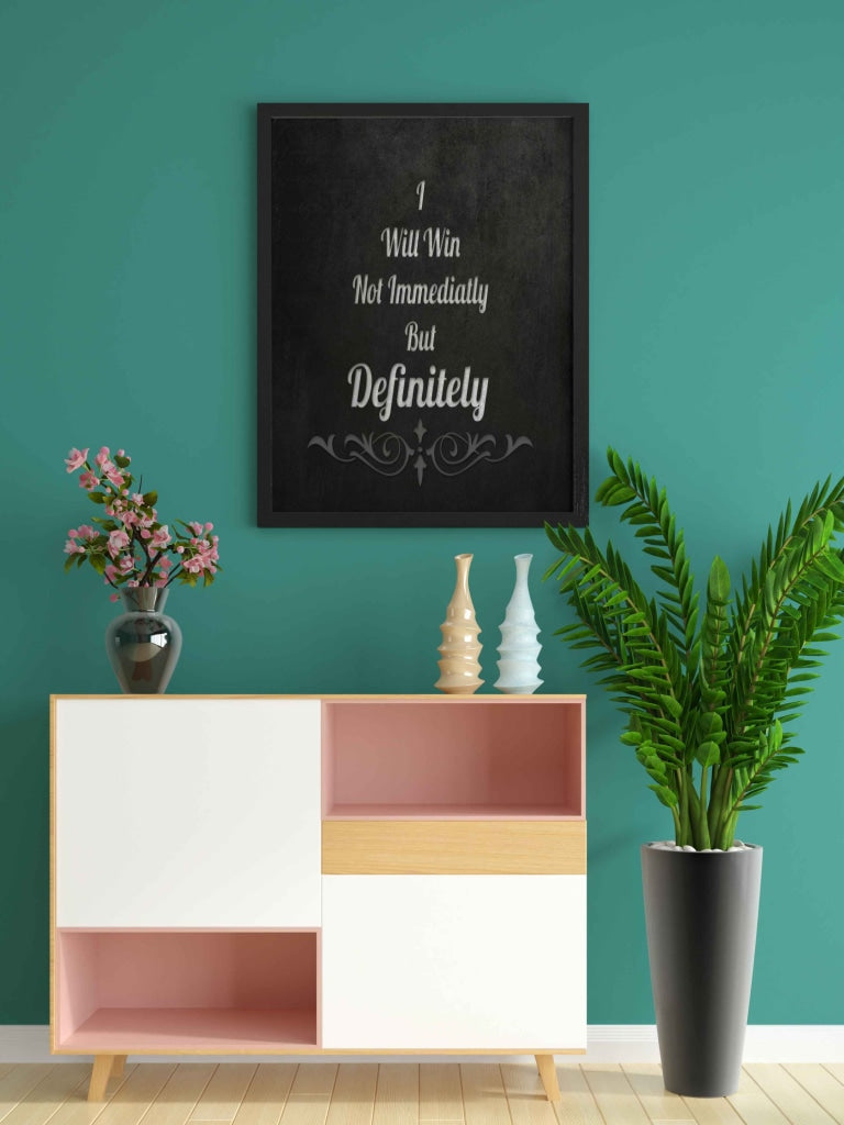 I Will Win - Motivational Quotes Art Frame For Wall Decor- Funkydecors Xs / Black Posters Prints &