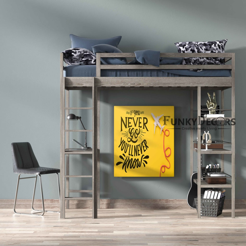 If You Never Go Youll Know- Motivation Quotes Art Frame For Wall Decor- Funkydecors Posters Prints &