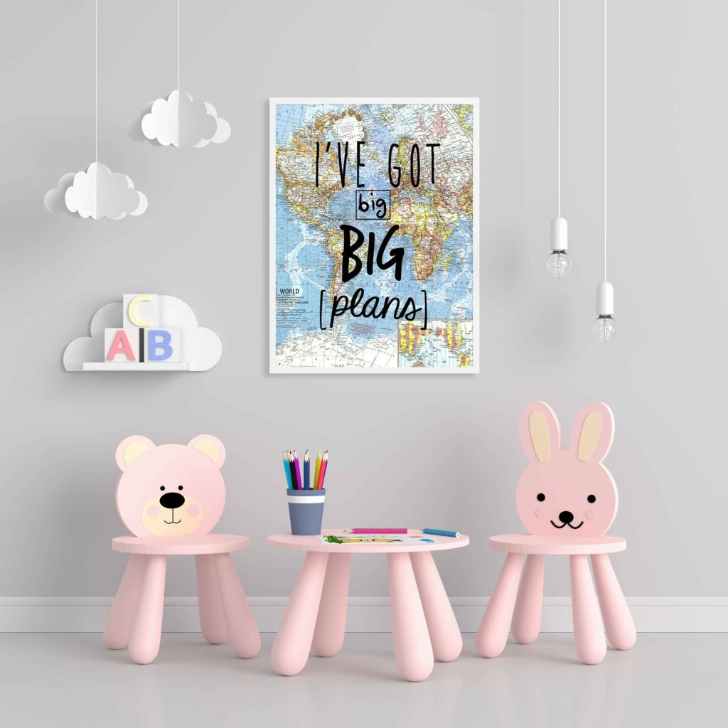 Ive Got Big Plans - Life Quotes Art Frame For Wall Decor- Funkydecors Xs / White Posters Prints &