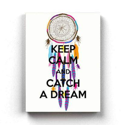 Keep Calm And Catch A Dream - Inspirational Quotes Art Frame For Wall Decor- Funkydecors Xs / Canvas