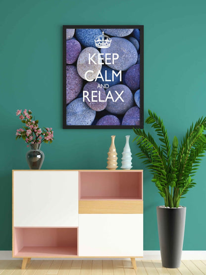 Keep Calm And Relax - Motivational Quotes Art Frame For Wall Decor- Funkydecors Xs / Black Posters