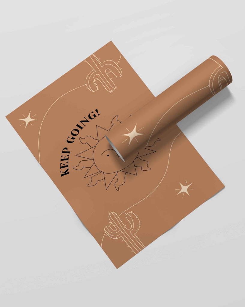 Keep Going - Minimal Art Frame For Wall Decor- Funkydecors Xs / Roll Posters Prints & Visual Artwork