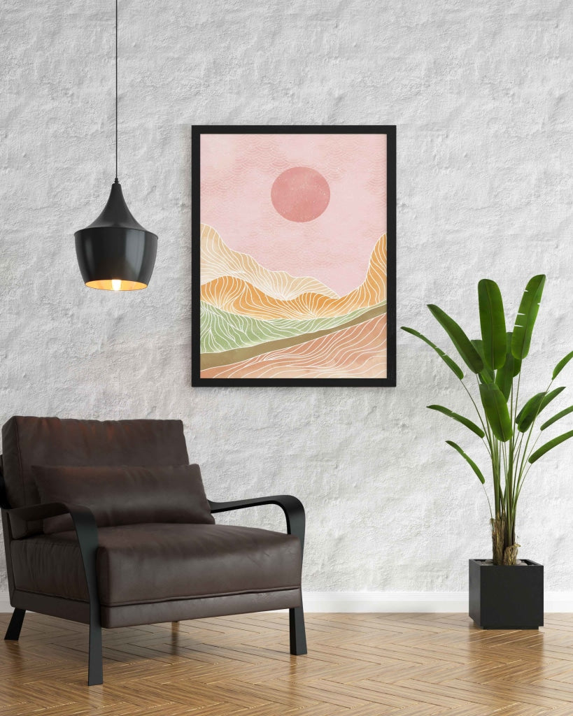 Land Of Curves - Minimal Art Frame For Wall Decor- Funkydecors Xs / Black Posters Prints & Visual