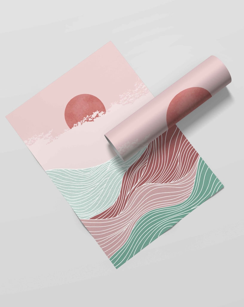 Land Of Curves - Minimal Art Frame For Wall Decor- Funkydecors Xs / Roll Posters Prints & Visual