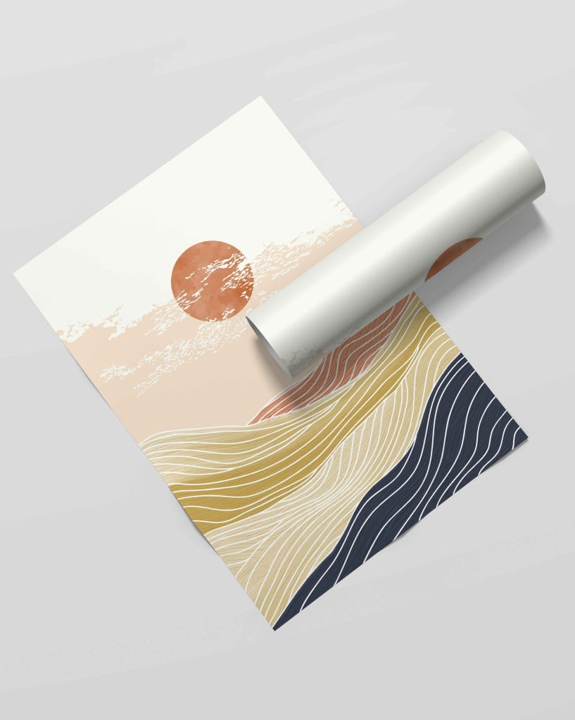 Land Of Curves - Minimal Art Frame For Wall Decor- Funkydecors Xs / Roll Posters Prints & Visual