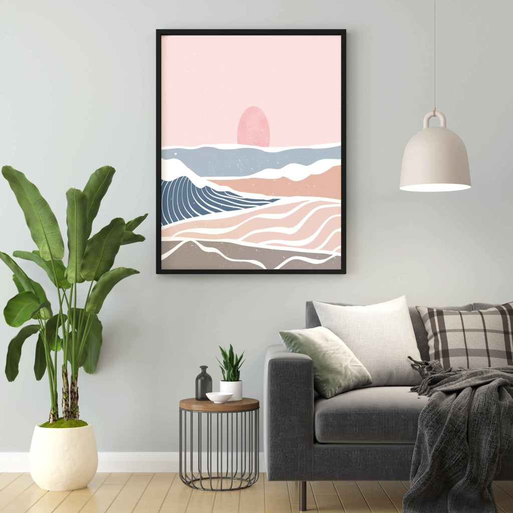 Land Of Curves - Nature Art Frame For Wall Decor- Funkydecors Xs / Black Posters Prints & Visual