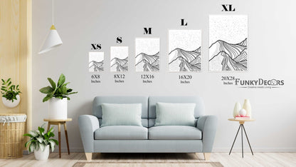 Land Of Lines Achromatic Art Frame For Wall Decor- Funkydecors Posters Prints & Visual Artwork
