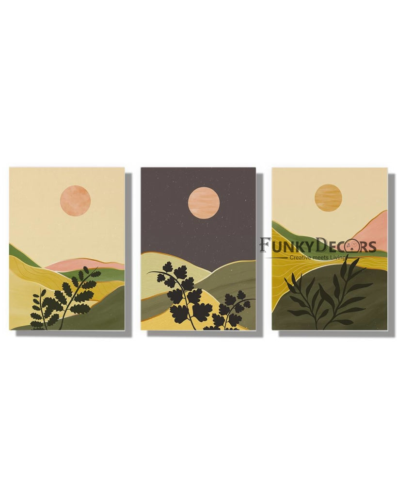 Leaf Art - Nature 3 Panels Frame For Wall Decor- Funkydecors Posters Prints & Visual Artwork