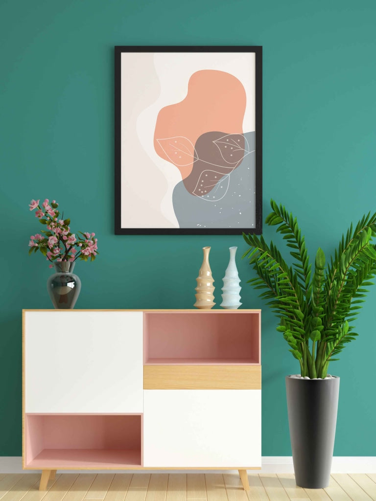 Leaf Overlay Patterns - Minimal Art Frame For Wall Decor- Funkydecors Xs / Black Posters Prints &
