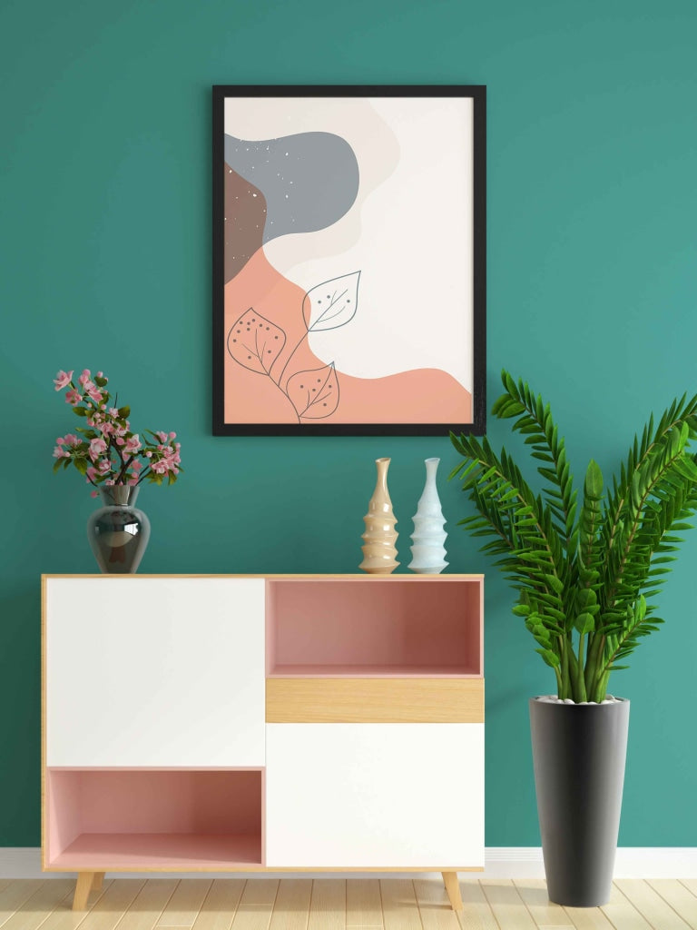 Leaf Overlay Patterns - Minimal Art Frame For Wall Decor- Funkydecors Xs / Black Posters Prints &