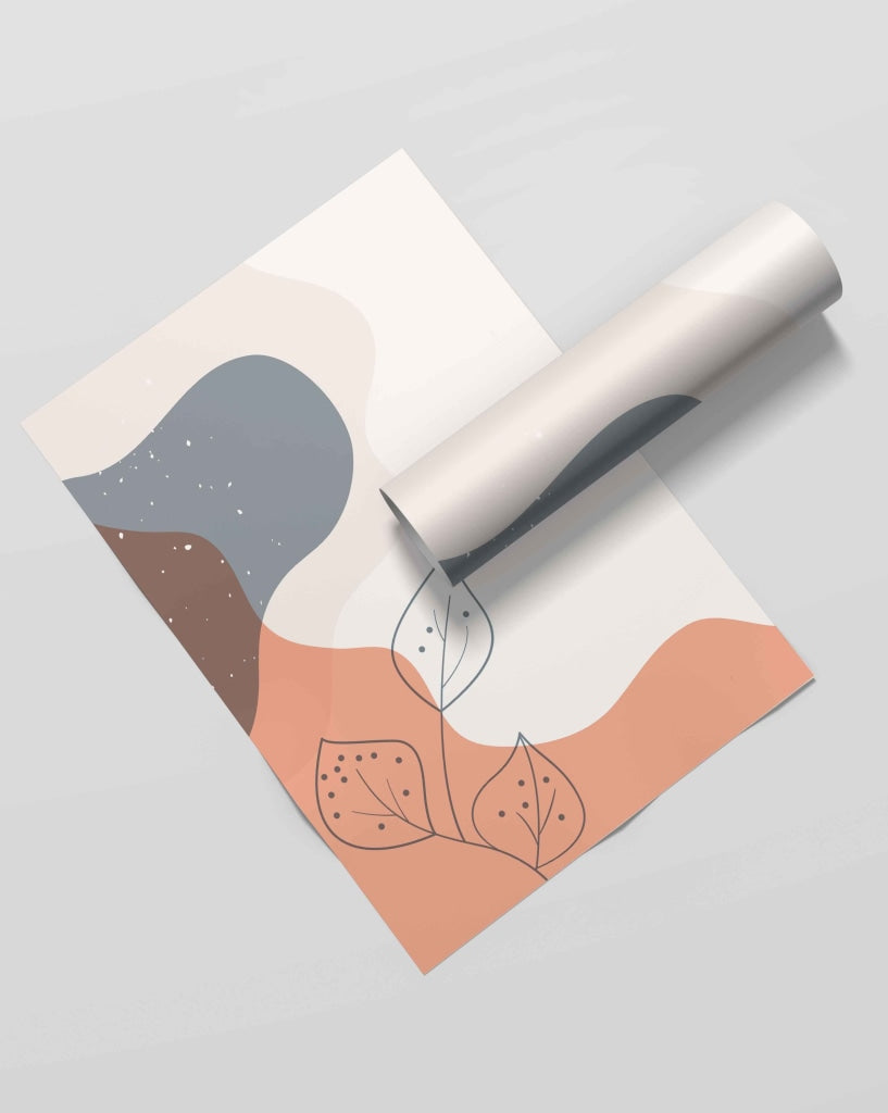 Leaf Overlay Patterns - Minimal Art Frame For Wall Decor- Funkydecors Xs / Roll Posters Prints &