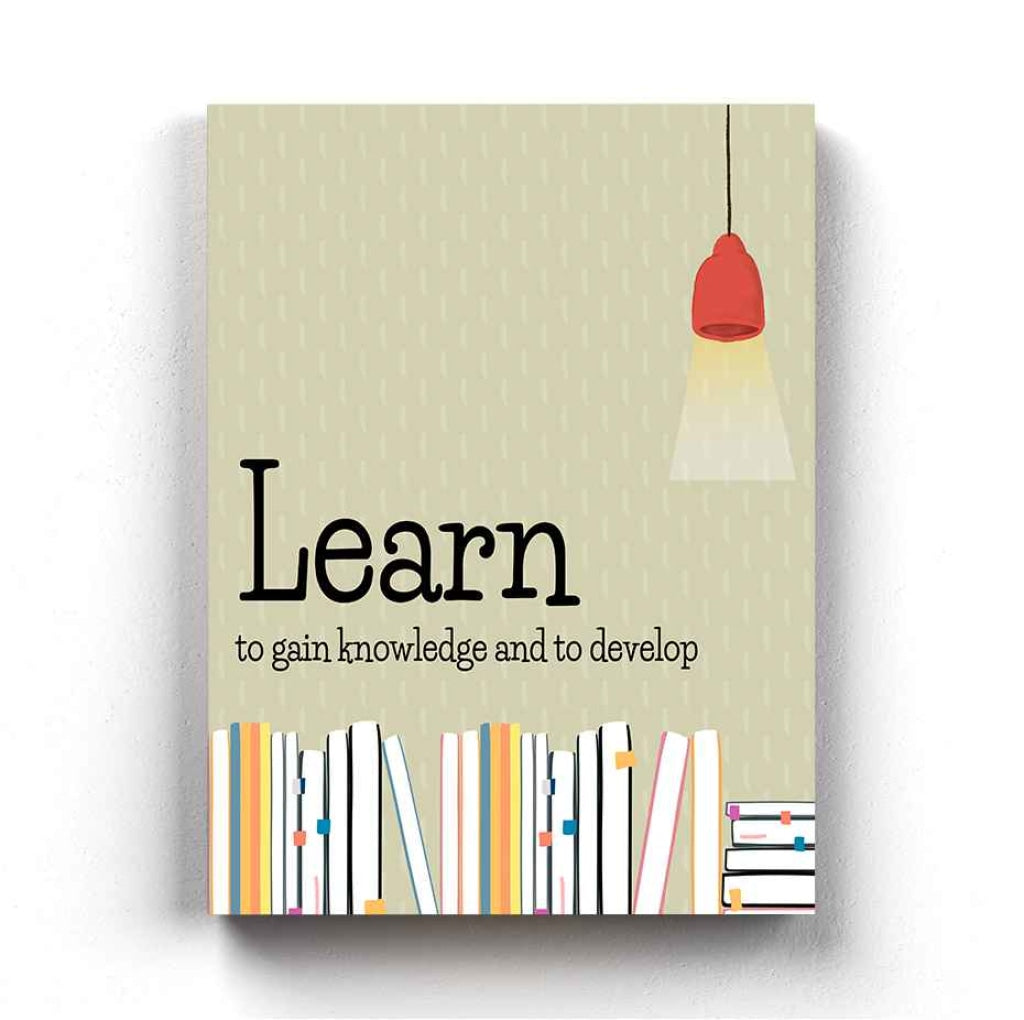 Learn To Gain Knowledge And Develop - Inspirational Quotes Art Frame For Wall Decor- Funkydecors Xs