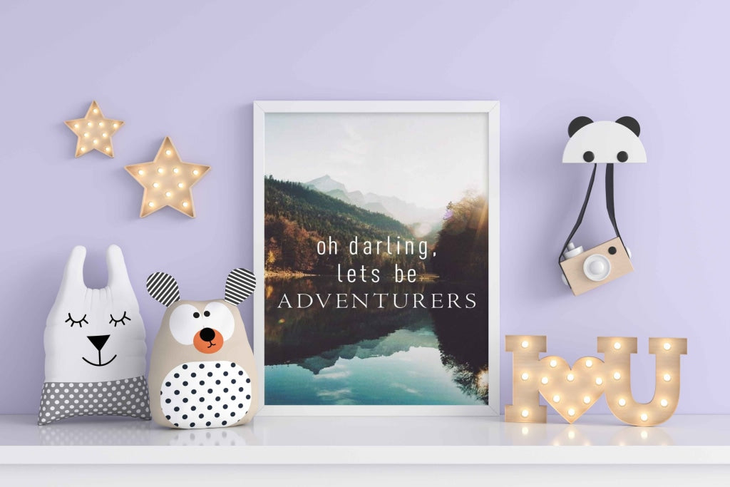 Lets Be Adventurers - Motivational Quotes Art Frame For Wall Decor- Funkydecors Xs / White Posters