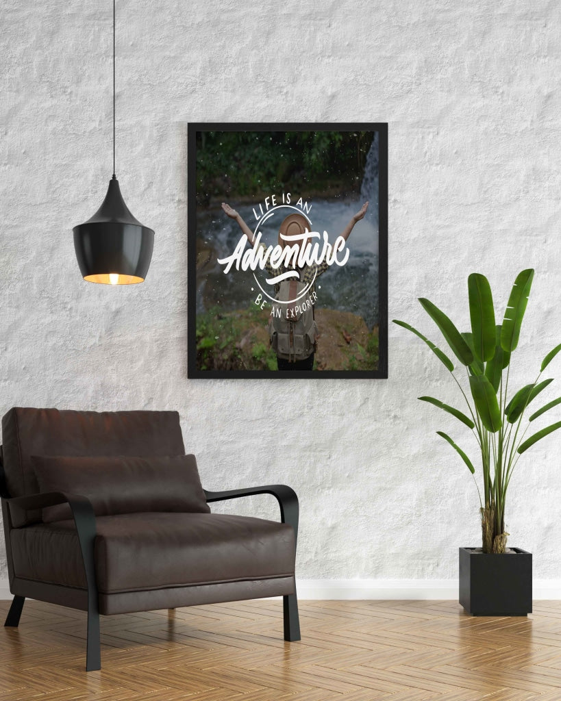 Life Is An Adventure Be Explorer - Motivation Quotes Art Frame For Wall Decor- Funkydecors Xs /
