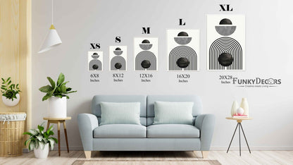 Line Cluster - Achromatic Art Frame For Wall Decor- Funkydecors Posters Prints & Visual Artwork