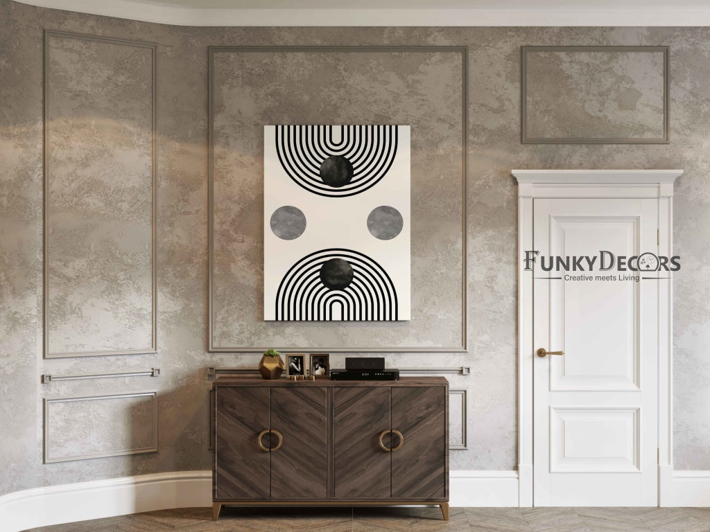 Line Cluster - Achromatic Art Frame For Wall Decor- Funkydecors Posters Prints & Visual Artwork