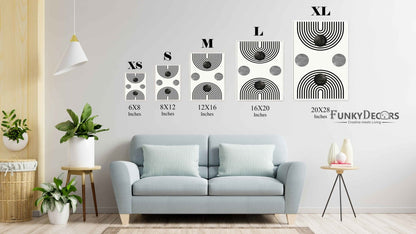 Line Cluster - Achromatic Art Frame For Wall Decor- Funkydecors Posters Prints & Visual Artwork