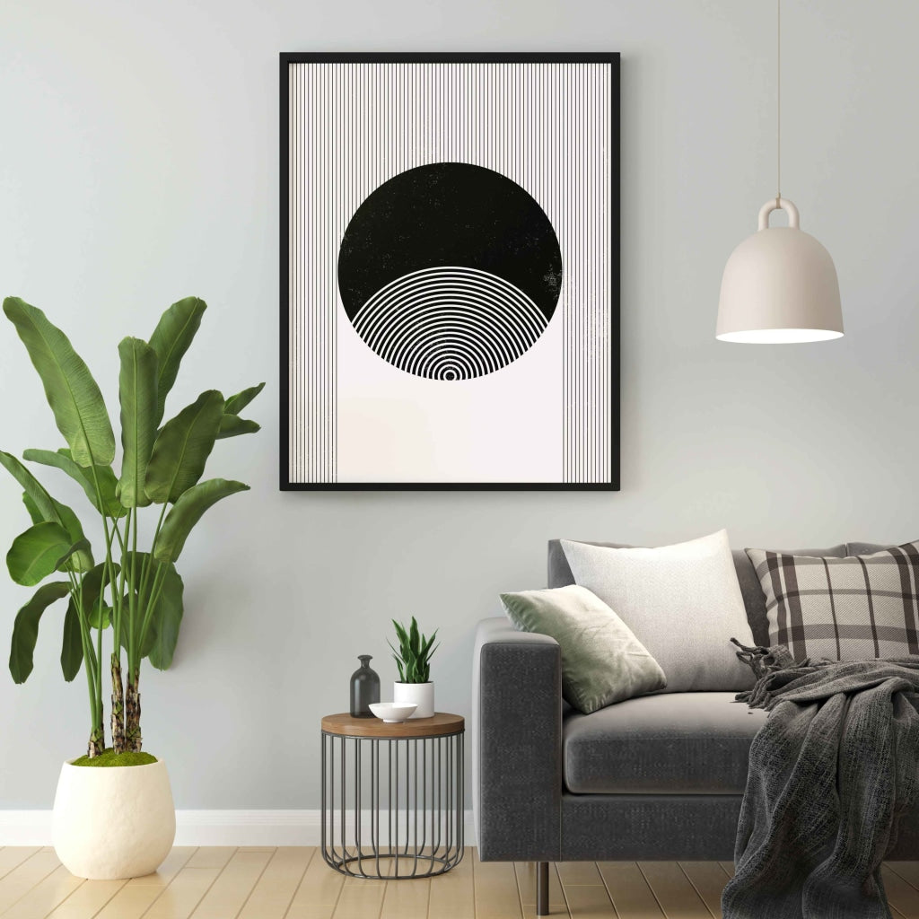Line Cluster - Achromatic Art Frame For Wall Decor- Funkydecors Xs / Black Posters Prints & Visual
