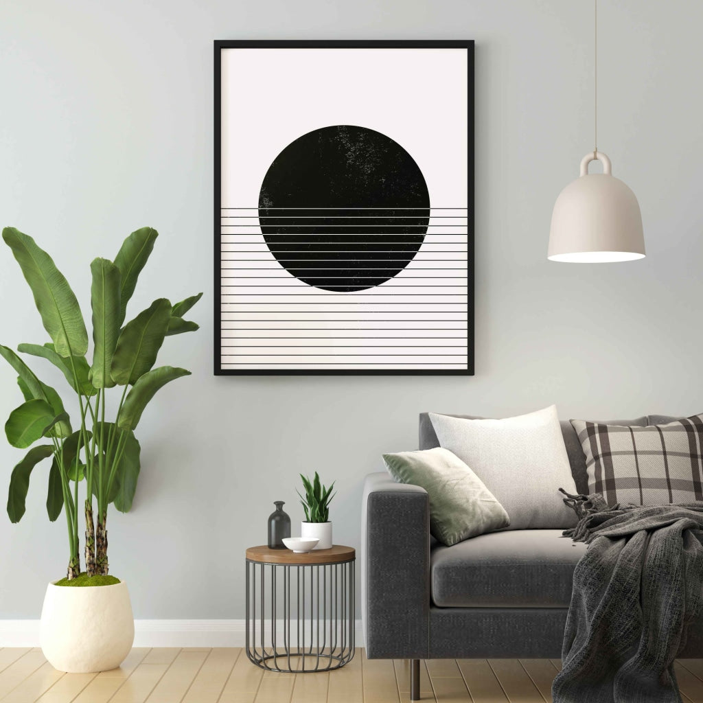 Line Cluster - Achromatic Art Frame For Wall Decor- Funkydecors Xs / Black Posters Prints & Visual