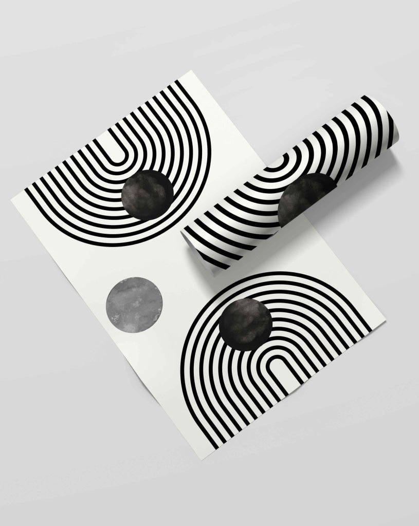 Line Cluster - Achromatic Art Frame For Wall Decor- Funkydecors Xs / Roll Posters Prints & Visual