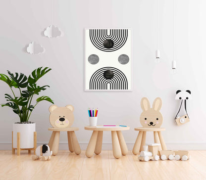Line Cluster - Achromatic Art Frame For Wall Decor- Funkydecors Xs / White Posters Prints & Visual
