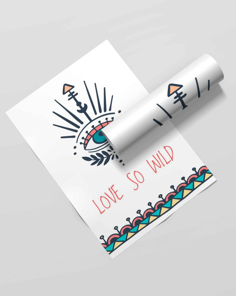 Love So Wild Boho Art Frame For Wall Decor- Funkydecors Xs / Roll Posters Prints & Visual Artwork