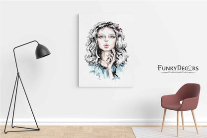 Messy Hair Women Fashion Art Frame For Wall Decor- Funkydecors Posters Prints & Visual Artwork