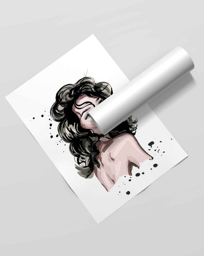 Messy Hair Women Fashion Art Frame For Wall Decor- Funkydecors Xs / Roll Posters Prints & Visual