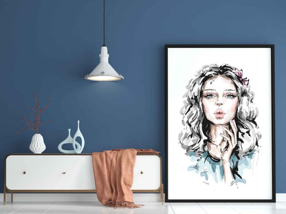 Messy Hair Women Fashion Art Frame For Wall Decor- Funkydecors Xs / White Posters Prints & Visual