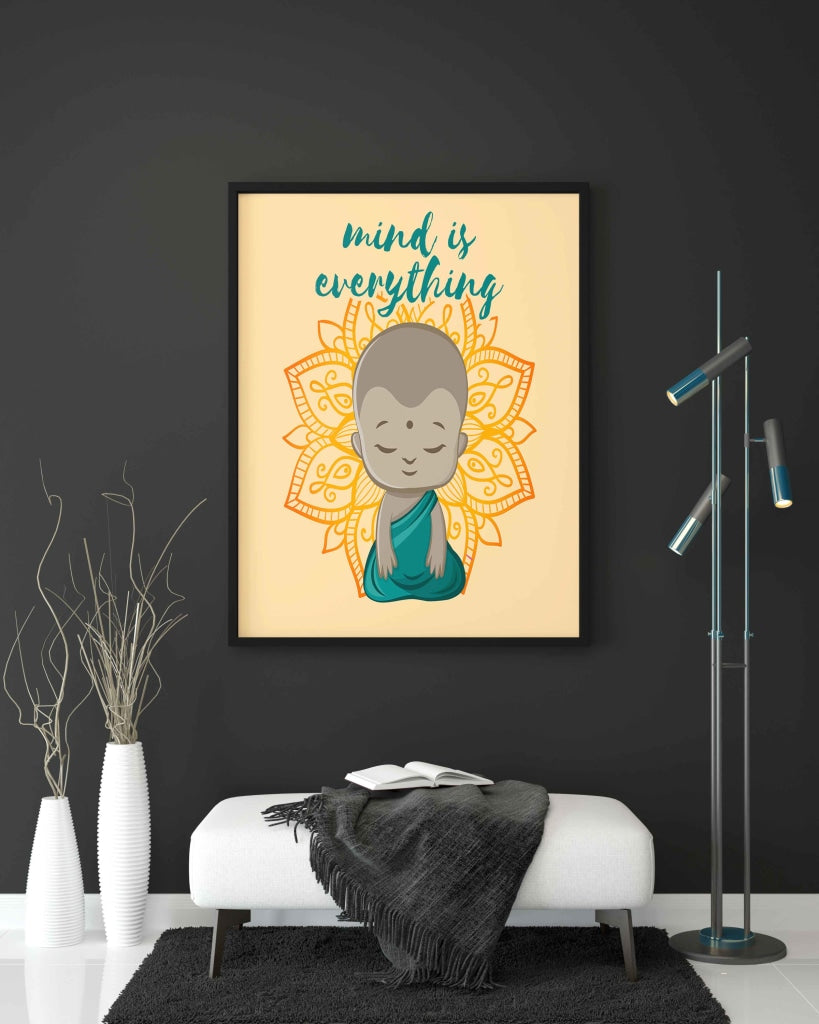 Mind Is Everything - Motivation Quotes Art Frame For Wall Decor- Funkydecors Xs / Black Posters