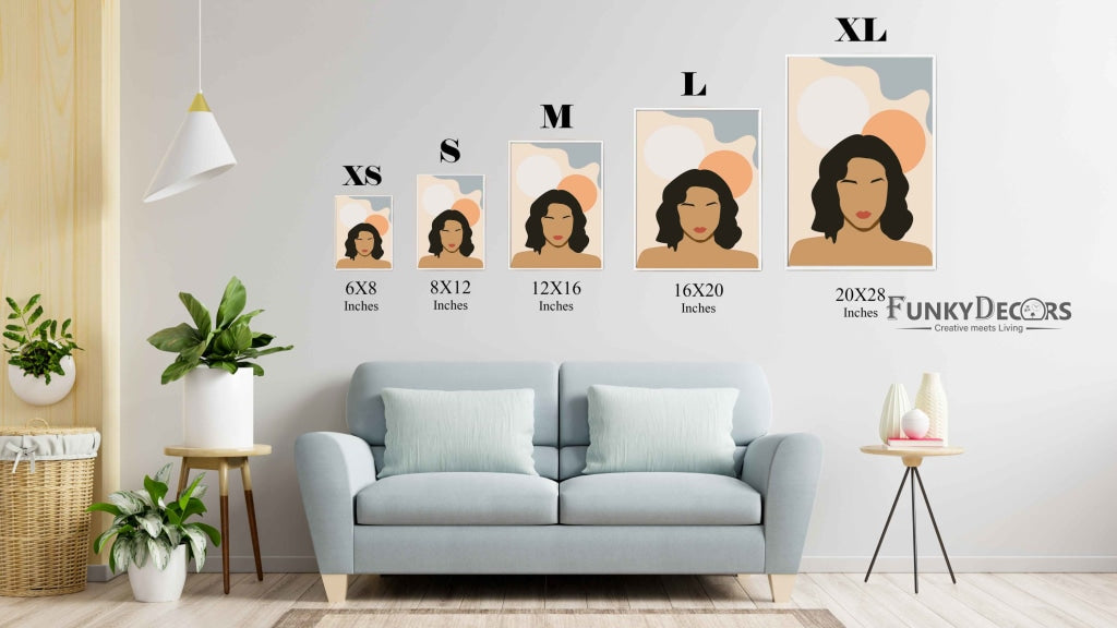 Minimal Design Women Portrait Art Frame For Wall Decor- Funkydecors Posters Prints & Visual Artwork