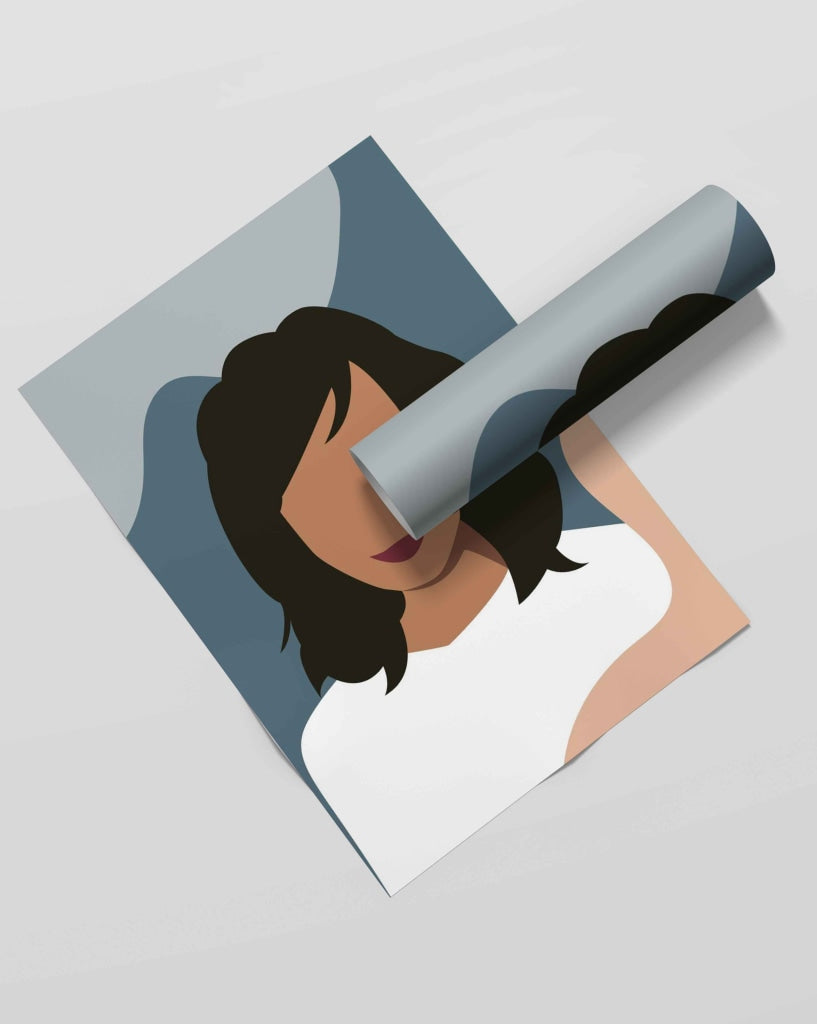 Minimal Design Women Portrait Art Frame For Wall Decor- Funkydecors Xs / Roll Posters Prints &