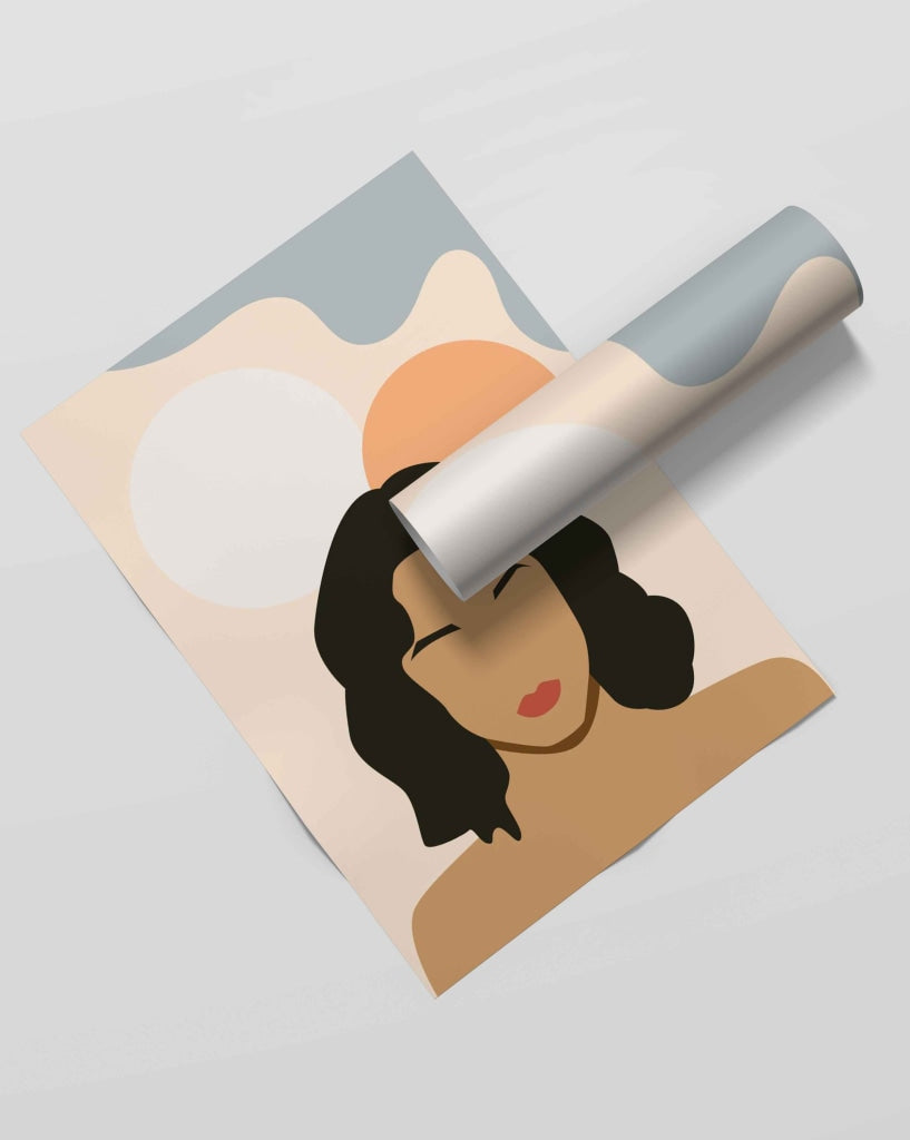 Minimal Design Women Portrait Art Frame For Wall Decor- Funkydecors Xs / Roll Posters Prints &