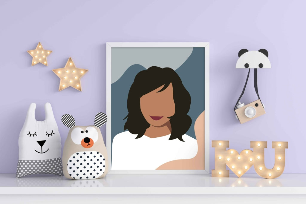 Minimal Design Women Portrait Art Frame For Wall Decor- Funkydecors Xs / White Posters Prints &