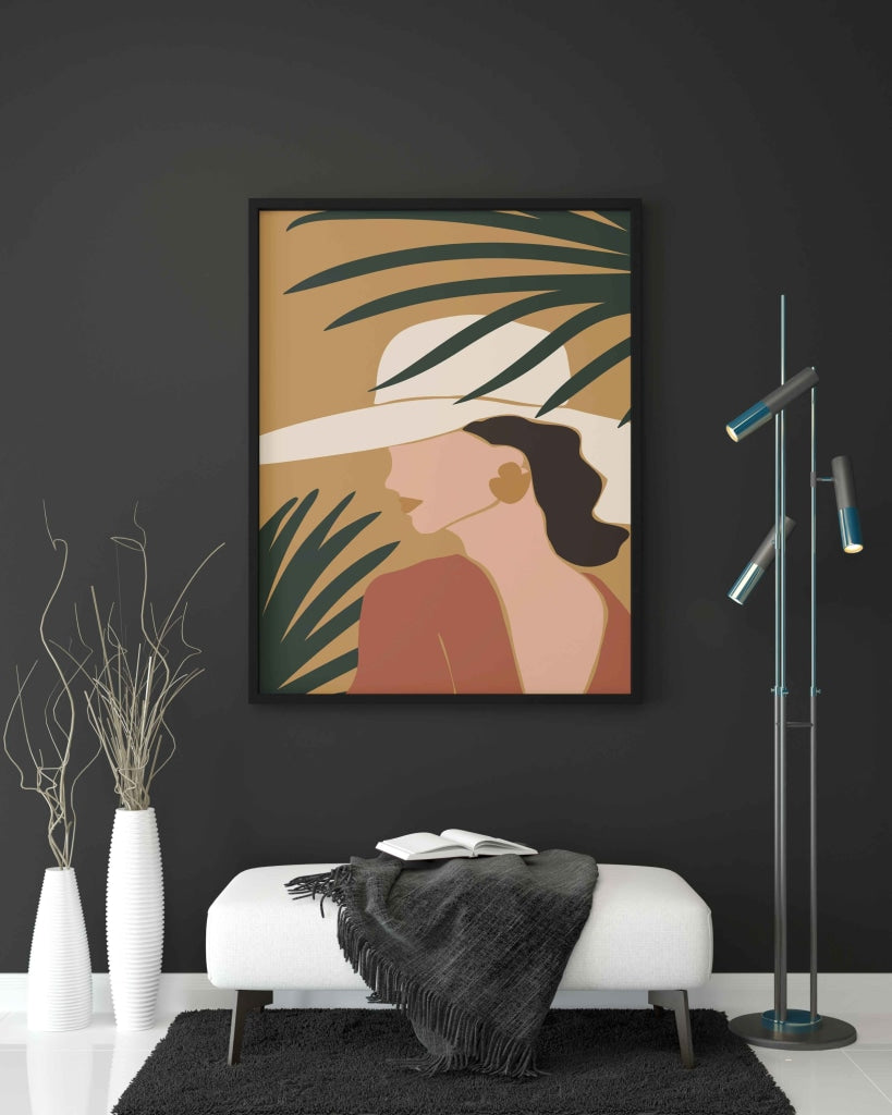Modish Design Women Portrait Art Frame For Wall Decor- Funkydecors Xs / Black Posters Prints &