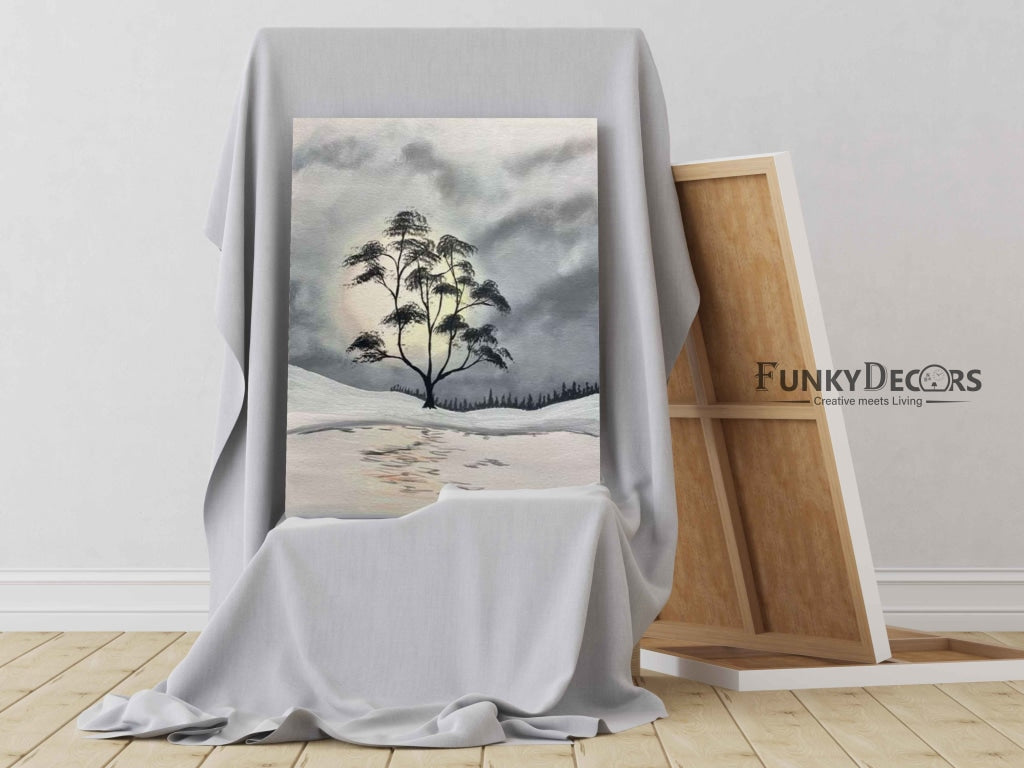 Moon Light Achromatic Art Frame For Wall Decor- Funkydecors Posters Prints & Visual Artwork