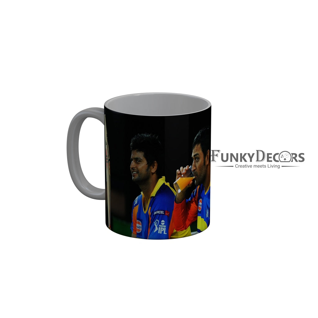 MS Dhoni and Suresh Raina CSK Coffee Ceramic Mug 350 ML-FunkyDecors