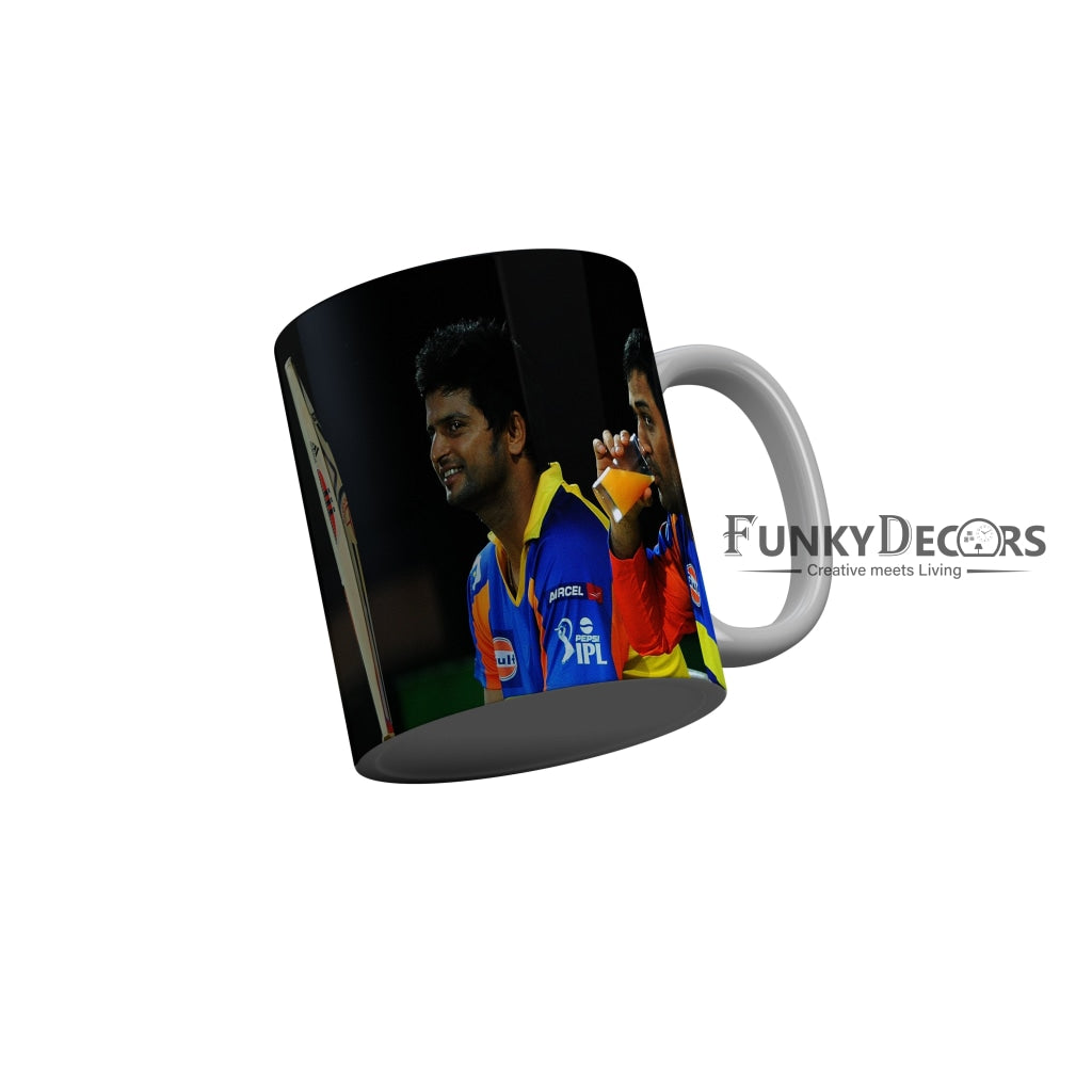 MS Dhoni and Suresh Raina CSK Coffee Ceramic Mug 350 ML-FunkyDecors