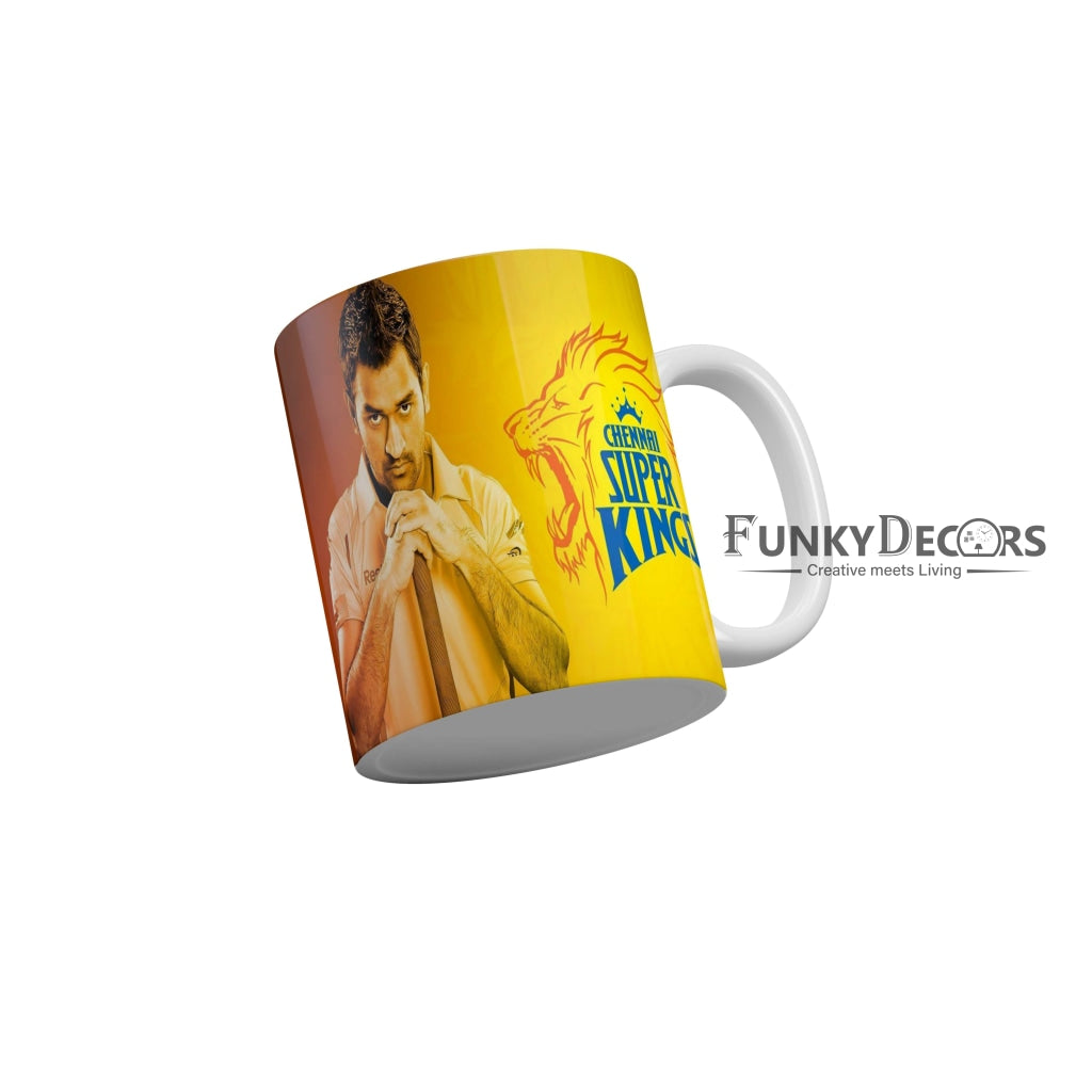 MS Dhoni CSK Coffee Ceramic Mug 350 ML-FunkyDecors