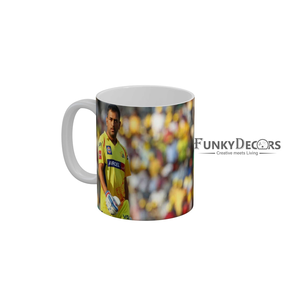 MS Dhoni CSK Coffee Ceramic Mug 350 ML-FunkyDecors